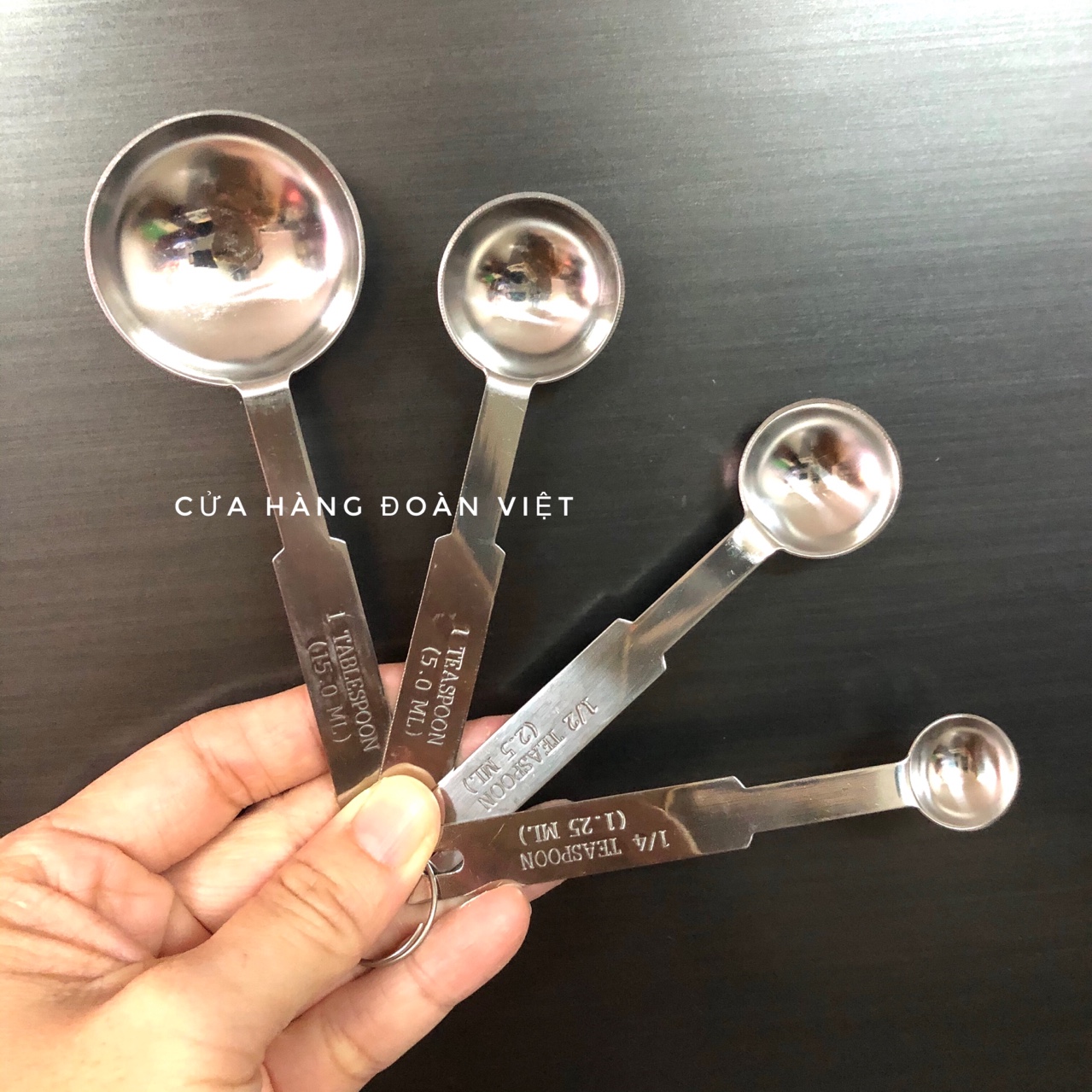 Muỗng Đong Định Lượng Inox (15 m, 5ml, 2.5ml , 1.25 ml) - Bộ 4 Cây
