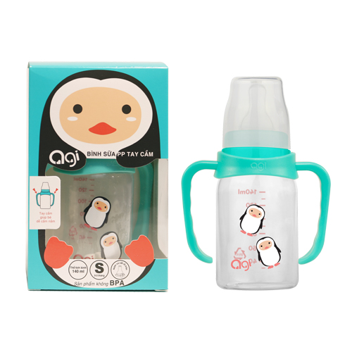 Bình sữa PP tay cầm Agi 140ml/250ml (giao hình ngẫu nhiên)