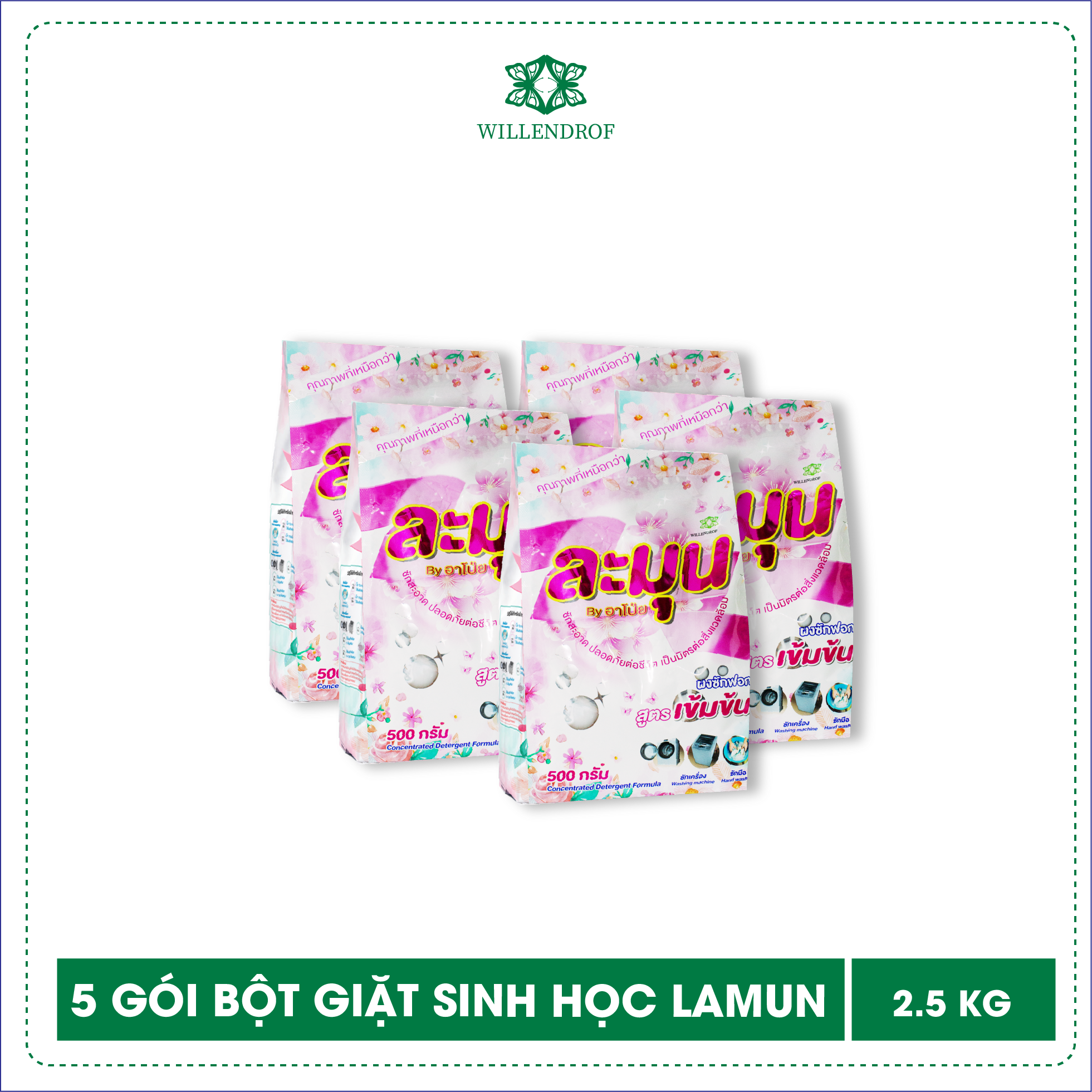 COMBO 5 GÓI BỘT GIẶT SINH HỌC LAMUN - WILLENDROF