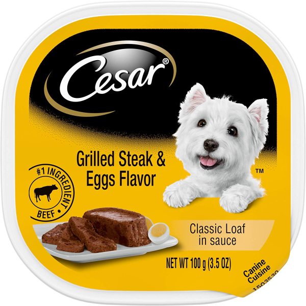 [USA] CESAR Wet Dog Food - Pate Dành Cho Chó - Grilled Steak & Eggs Flavor [Loaf] 100gr