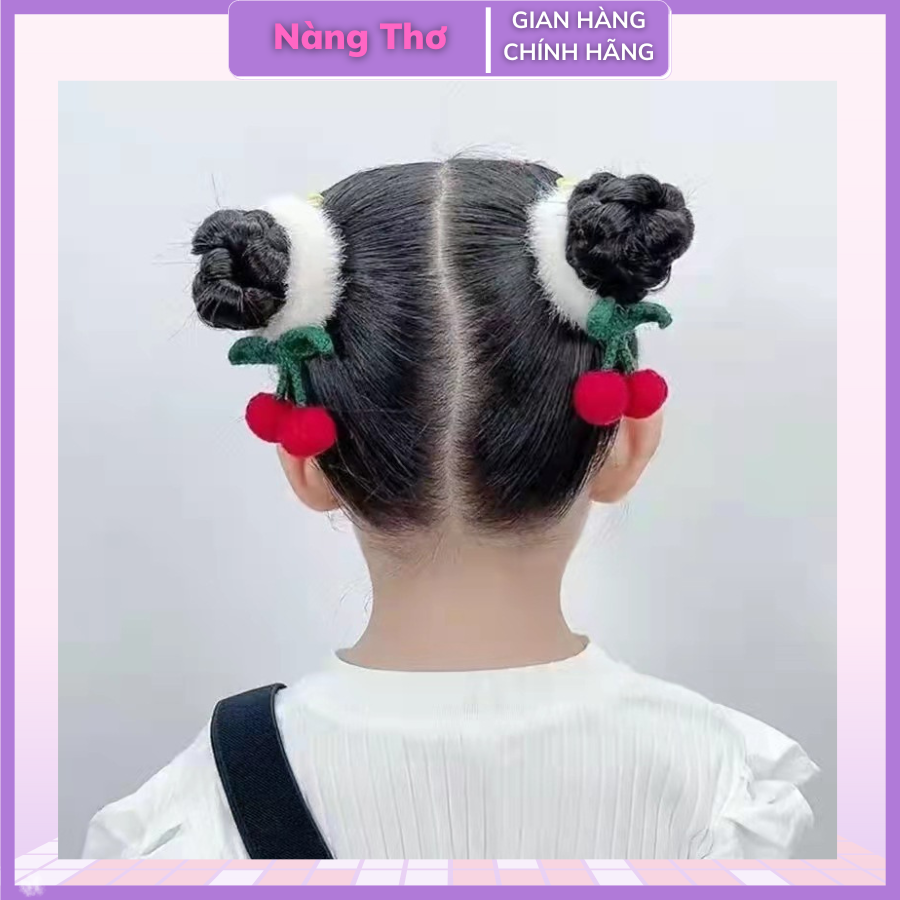 Dây Cột Tóc Cho Bé Chùm Cherry Xinh Xắn