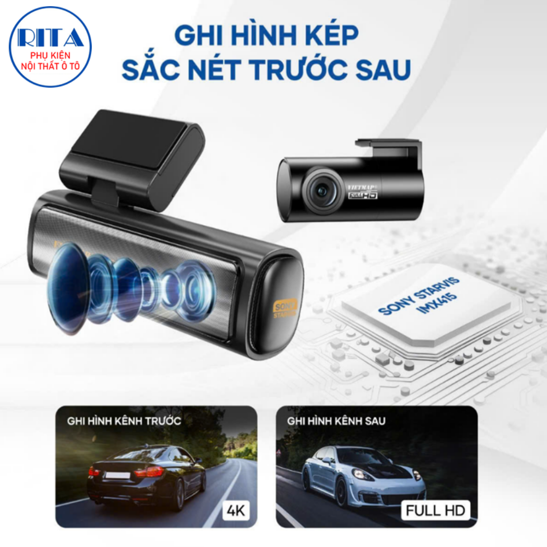 Camera Hành Trình Vietmap TS-5K - Kèm Thẻ Nhớ 64Gb - Tặng Vietmap Live Pro - Hàng Chính Hãng