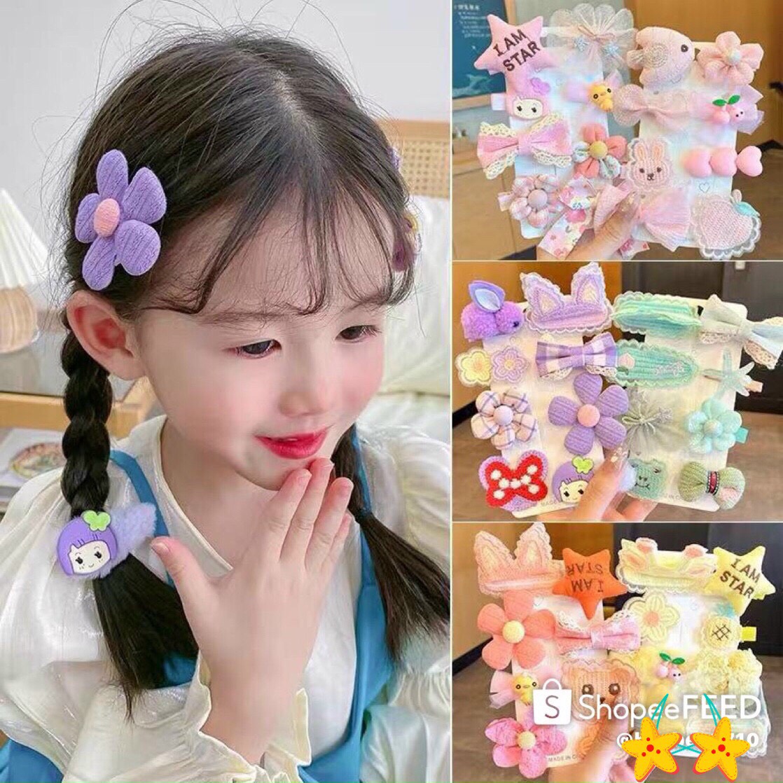 Set kẹp tóc siêu dễ thương cho bé