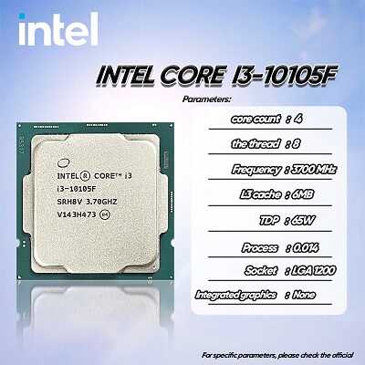 Cpu Intel Core I3 10105F 4C/8T ( 3.7GHz up to 4.4GHz, 6MB ) Tray