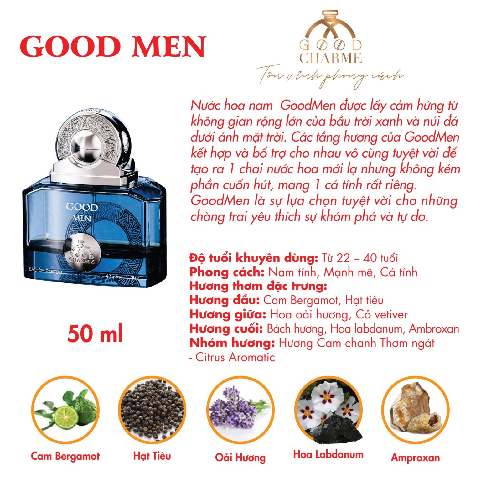 Nước hoa nam Good Men xanh 50ml (xử lý mã)