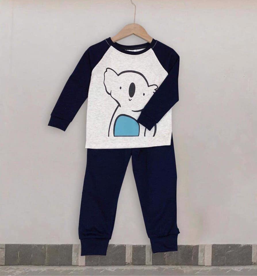 Bộ cotton gấu cho bé trai