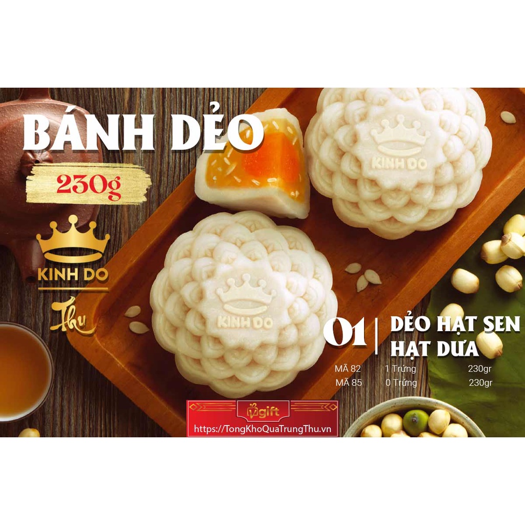 Bánh Trung Thu Kinh Đô Dẻo Hạt Sen Hạt Dưa - 1 Trứng (KD.82)