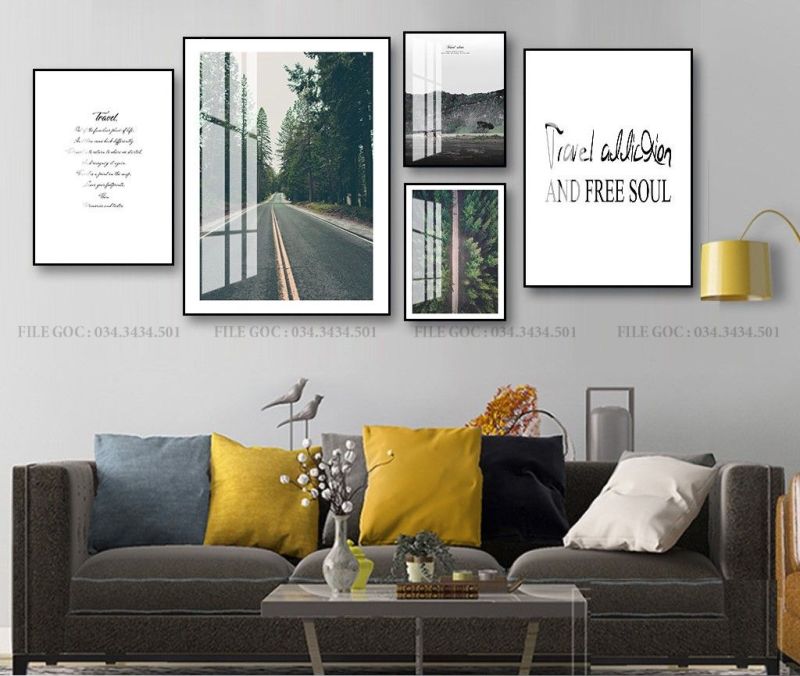 BỘ 5 TRANH TREO TƯỜNG CỠ ĐẠI - PHONG CÁCH THIÊN NHIÊN- GIÁ RẺ -MELYHOME