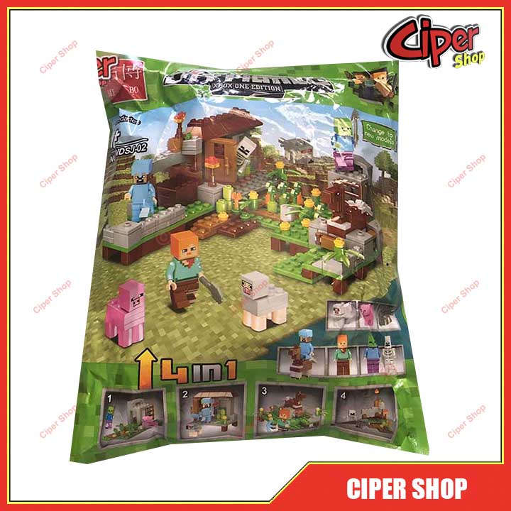 Le go Minecraft assembled model 4in1 390 Details