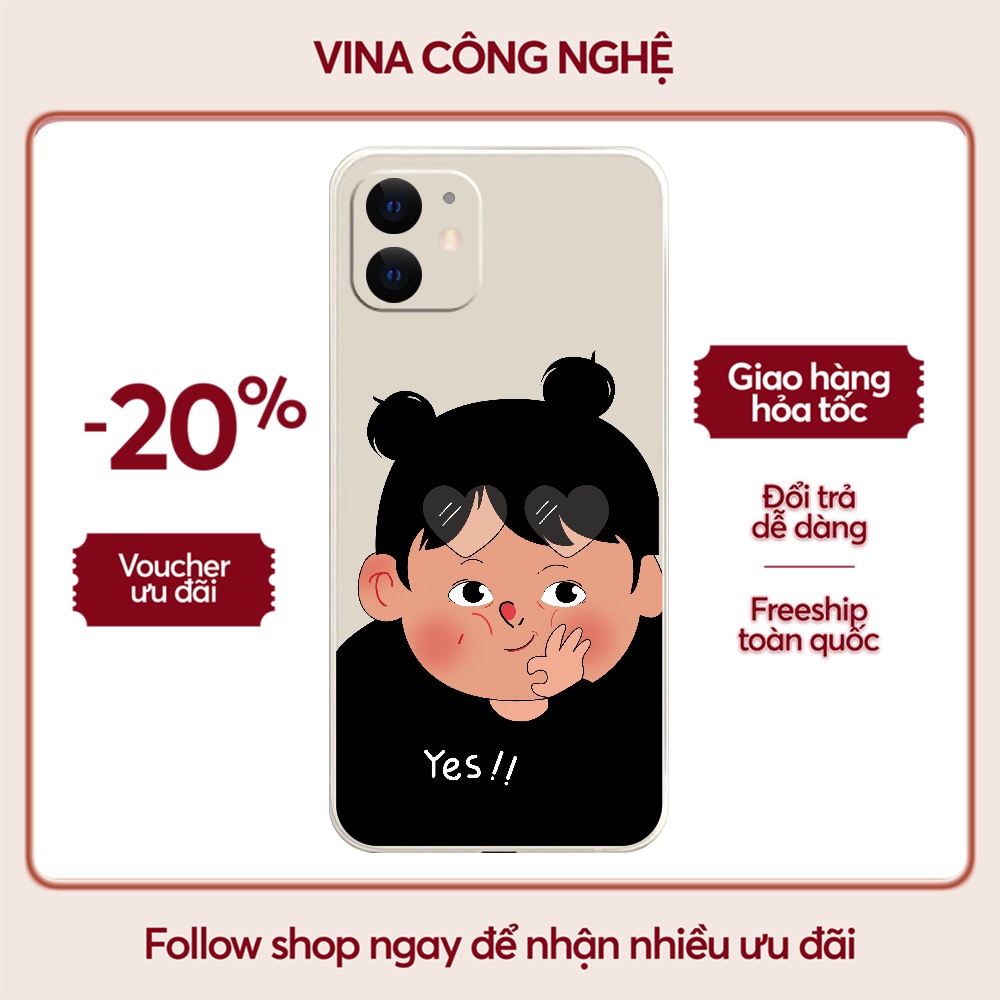 Ốp lưng iphone 6s/6 plus/7g/8g/x/xs/11/12/....dẻo cạnh vuông bảo vệ camera hình yes and ok
