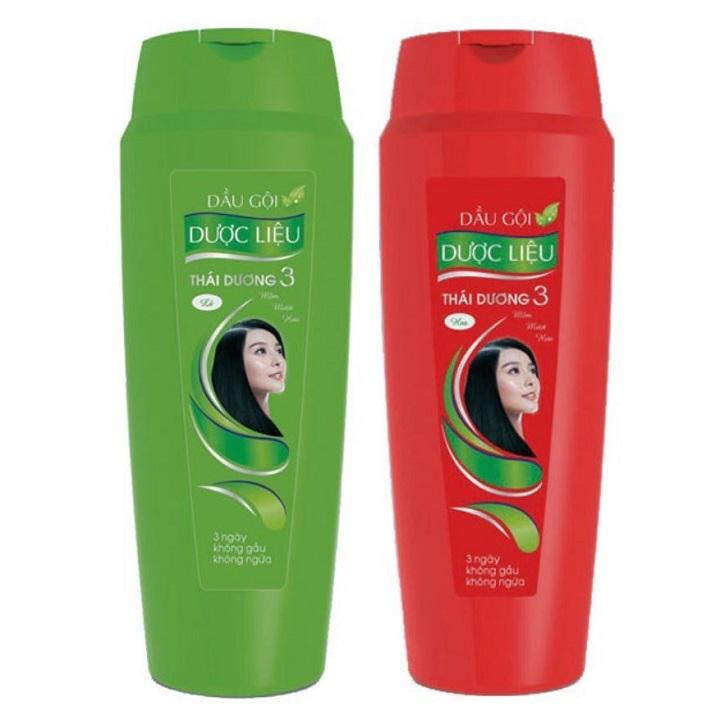 Dầu Gội Dược Liệu Thái Dương 3 Hương Lá (Chai Màu Xanh), Dầu Gội Đánh Bay Gàu, Ngăn Ngừa Rụng Tóc