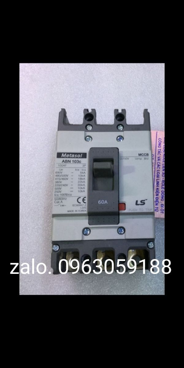 Attomat 3 pha metasol abn 103c - 60a