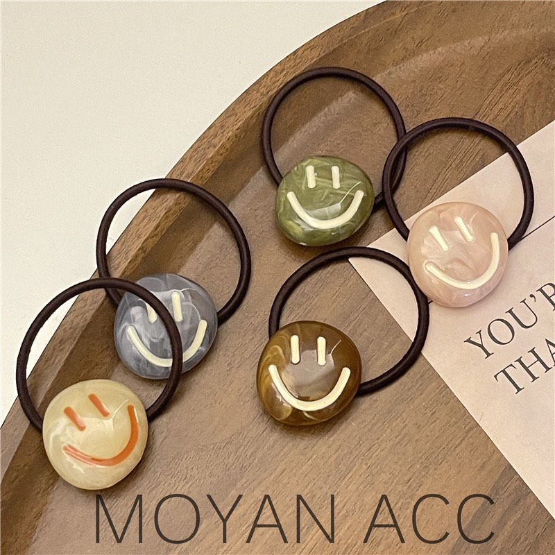 [Tím.Little] Dây thun cột tóc mặt cười smile  phụ kiện chun buộc tóc dễ thương