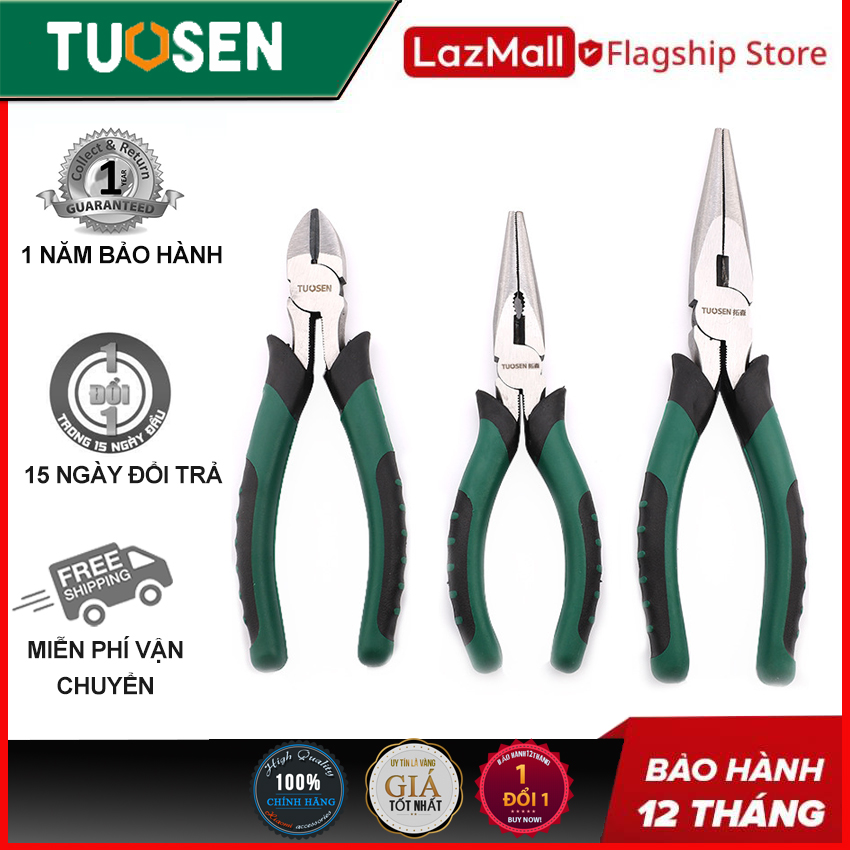 Kìm kẹp, kìm mỏ nhọn, kềm bấm đa năng 6 inch, 8inch Tuosen