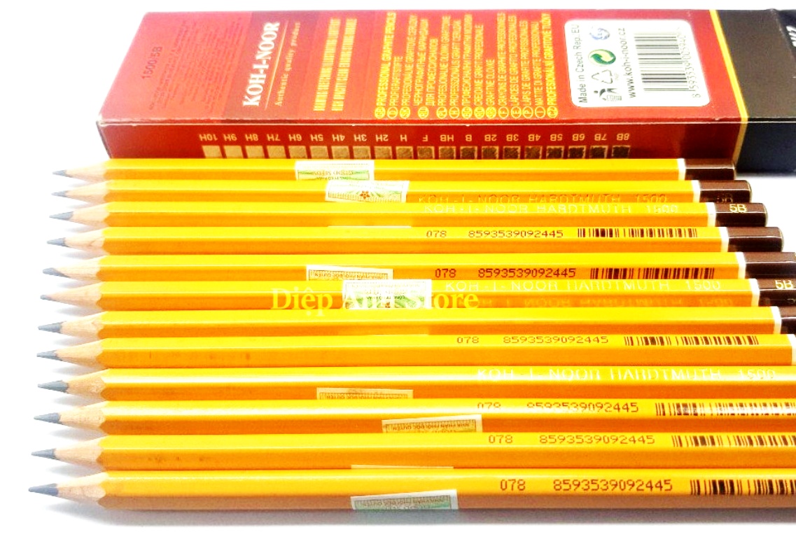 Bút chì Tiệp chính hãng KOH-I-NOOR (Mã 1500/5B, hộp 12 chiếc)