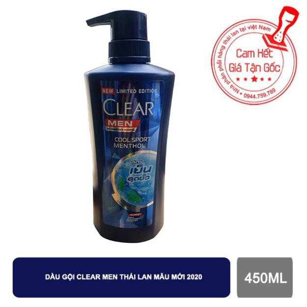 Dầu gội đầu Clear Men bạc hà loại mới 2022 thái lan 400ml