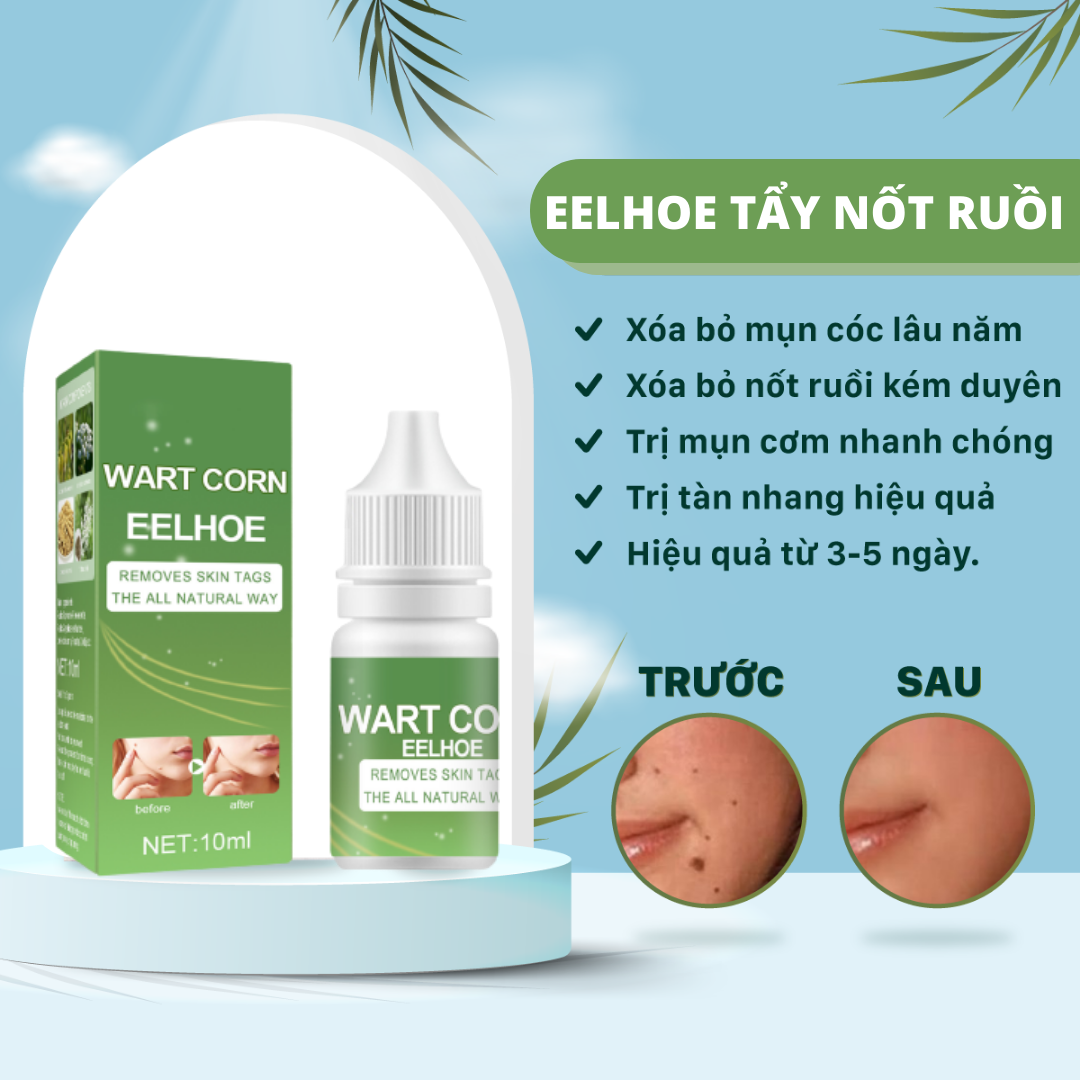 Dung dịch tẩy nốt ruồi EELHOE thần thánh tẩy nốt ruồi xóa mụn ruồi trên mặt, tàn nhang, mụn cóc, mụn thịt , mụn cơm, mắt cá tại nhà an toàn giúp bạn xóa đi khuyết điểm trên khuôn mặt