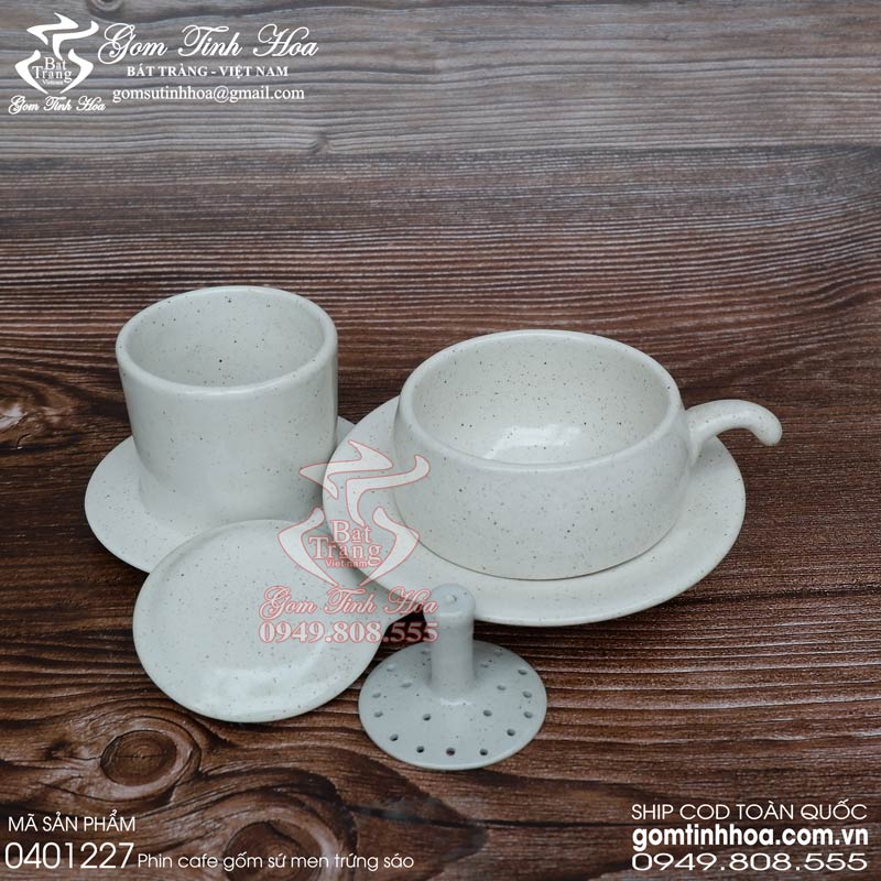 Phin cafe gốm sứ men gốm trắng