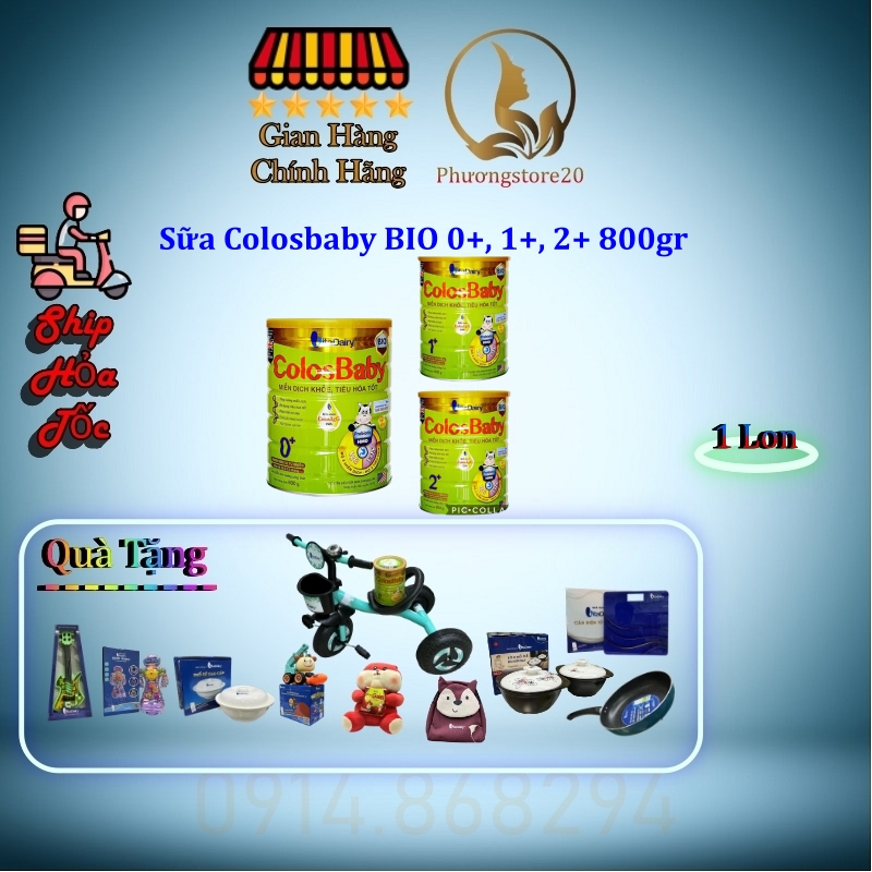 (Hỏa Tốc HCM) Sữa Colosbaby BIO 0+, 1+, 2+ 800gr ( Date Mới, Có Tích Điểm)