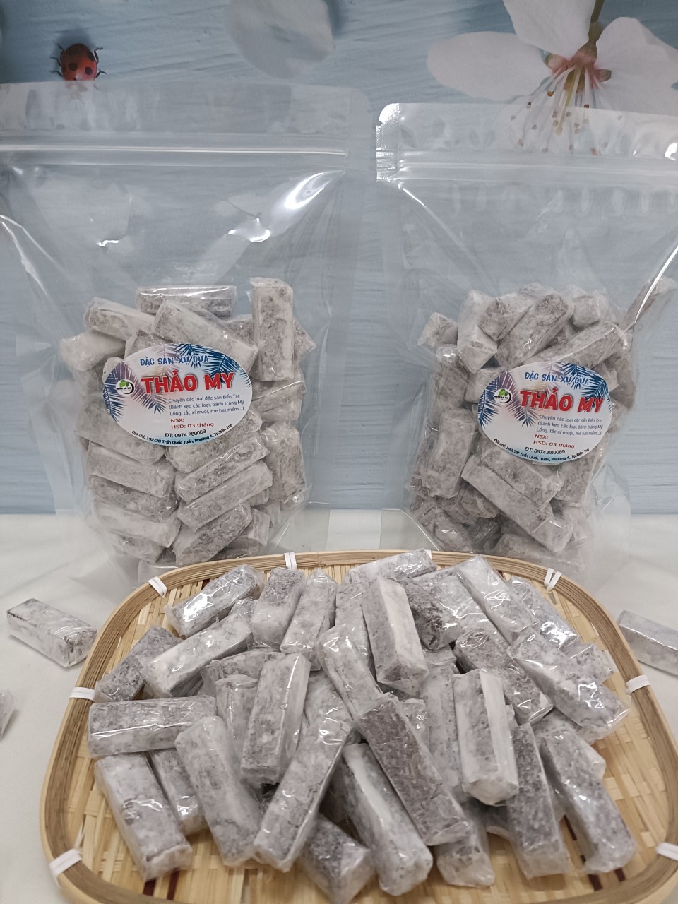 {Freeship} 1kg kẹo gừng dẻo phấn (kẹo da trâu) Bến Tre