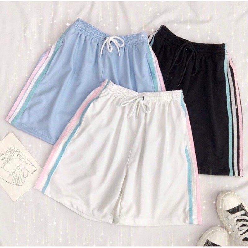 [GIÁ HUỶ DIỆT Quần Đùi Sọc Unisex - Quần Đùi Lửng Uzzlang Nam Nữ