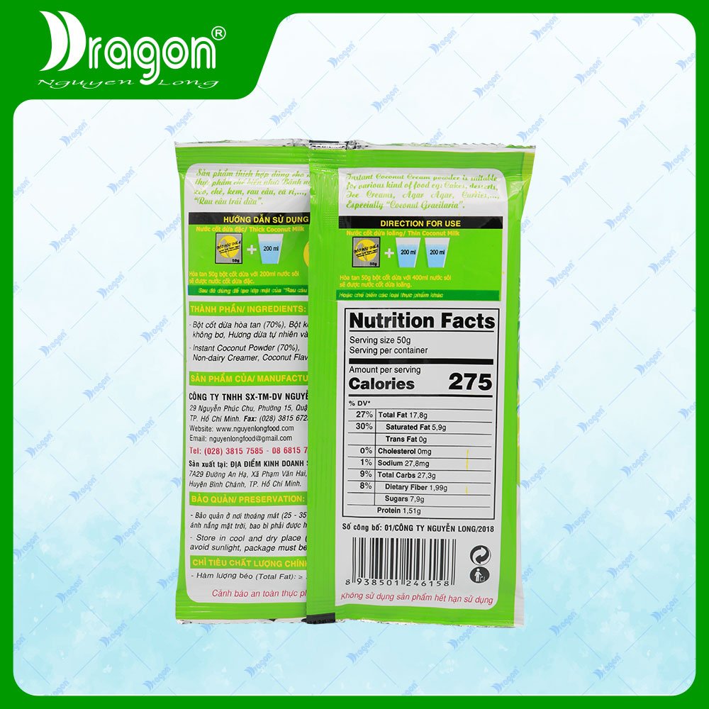 Bột Cốt Dừa Hòa Tan DRAGON (35% BÉO)