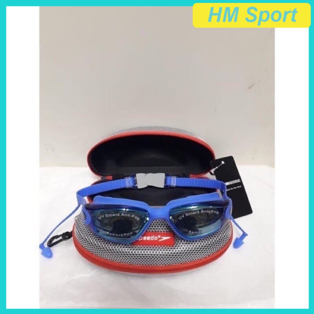 Kính Bơi Tráng Gương Nam Nữ Speedo Chống Tia UV Cao Cấp Kèm Hộp Đựng Chắc Chắn