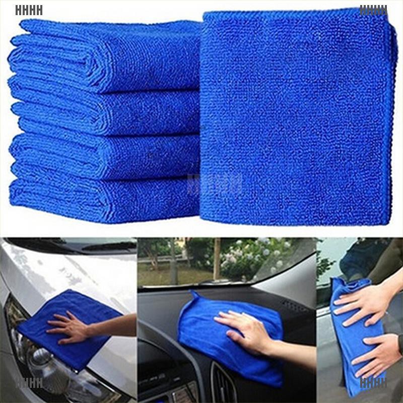 [30x60cm] Khăn lau xe ô tô microfiber xanh siêu thấm hút