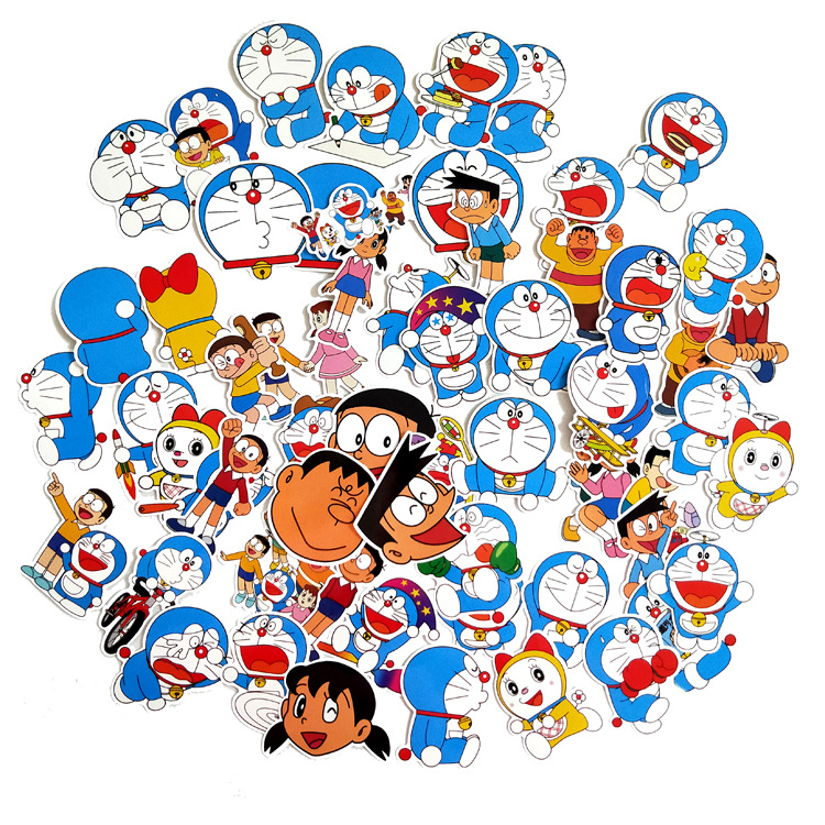 Bộ hình dán trang trí không thấm nước Doraemon Sticker siêu dễ thương