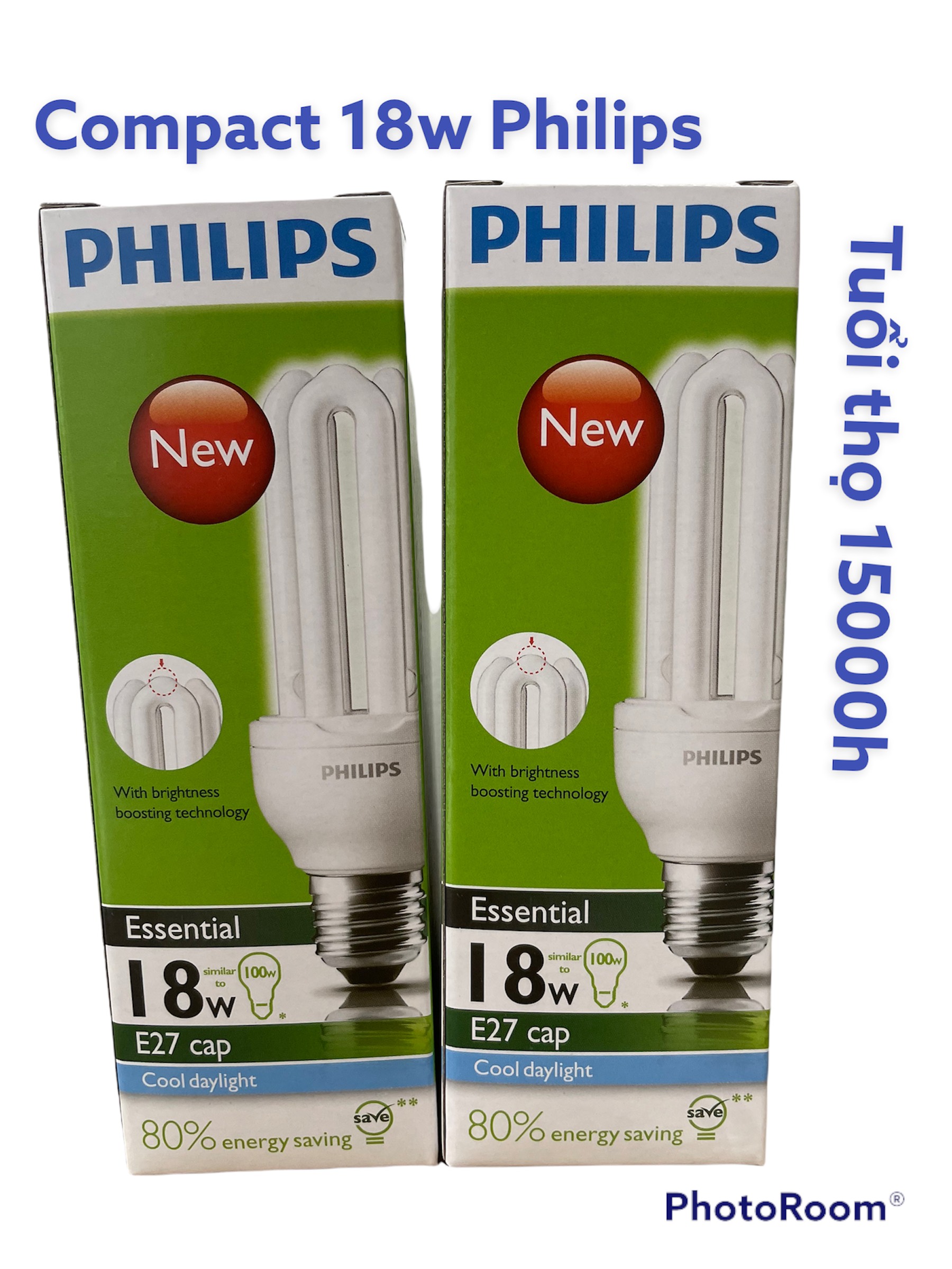 Bộ 6 Bóng Đèn Compact Philips 18W CDL E27 220V
