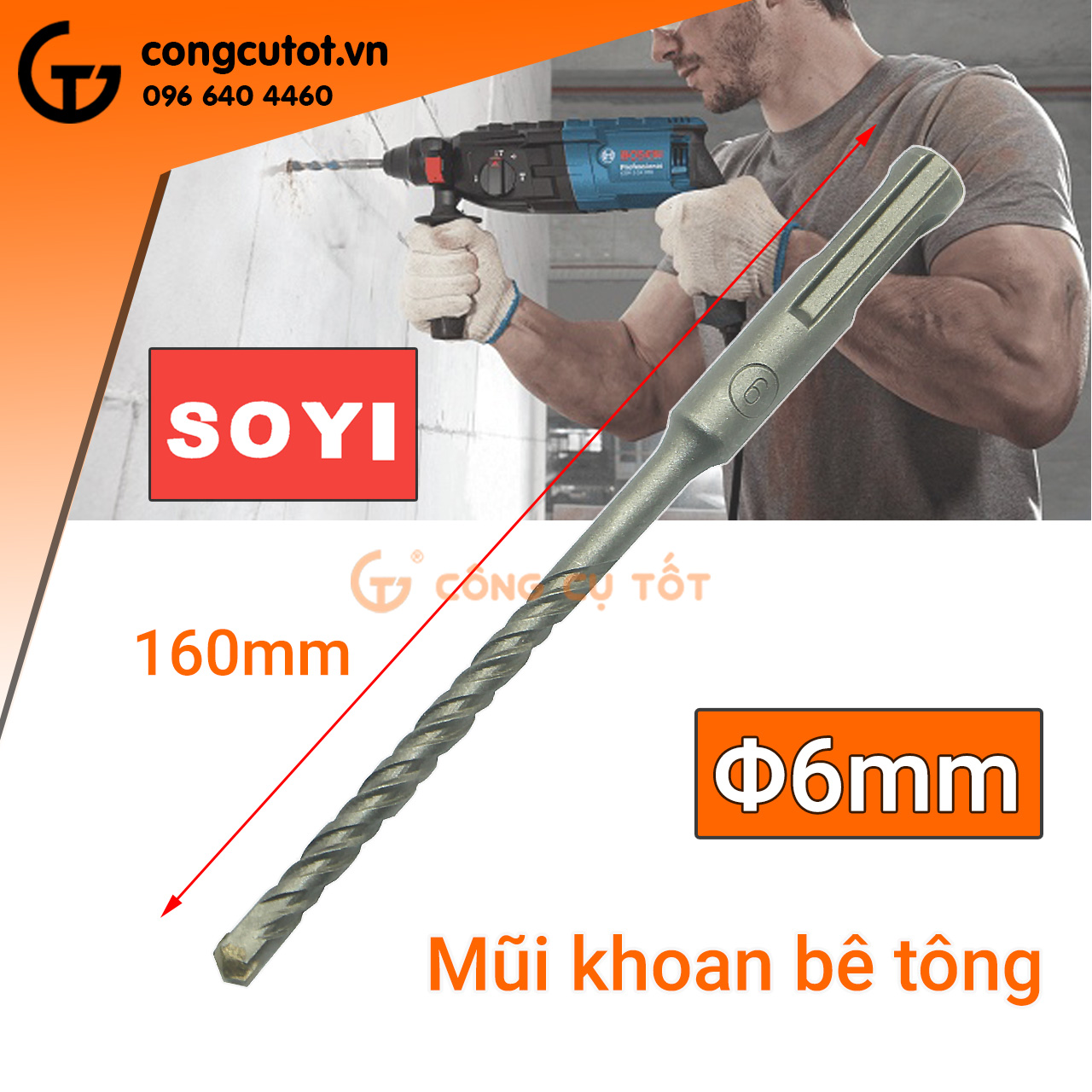 Mũi khoan bê tông SOYI các cỡ