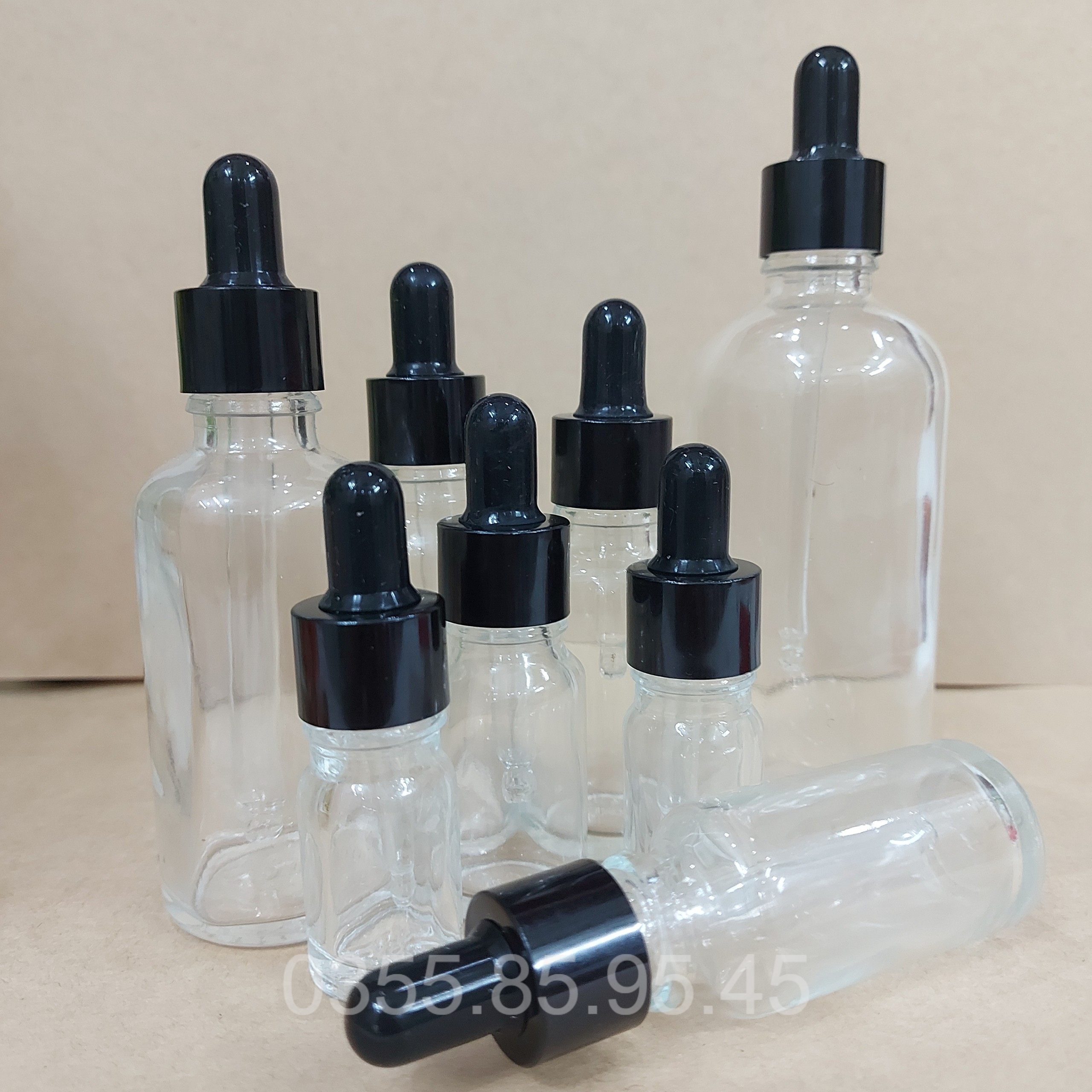 10 chai thủy tinh TRONG 20ML chiết serum nắp bóp vàng, nắp bóp đen, nắp bóp quai, giỏ hoa 20ML, lọ chiết tinh dầu, mỹ phẩm du lịch