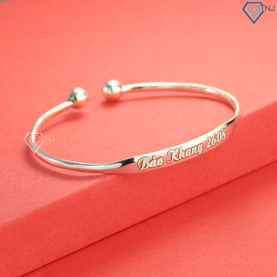 Vòng tay bạc cho bé khắc tên theo yêu cầu LTT0023 - Trang Sức TNJ