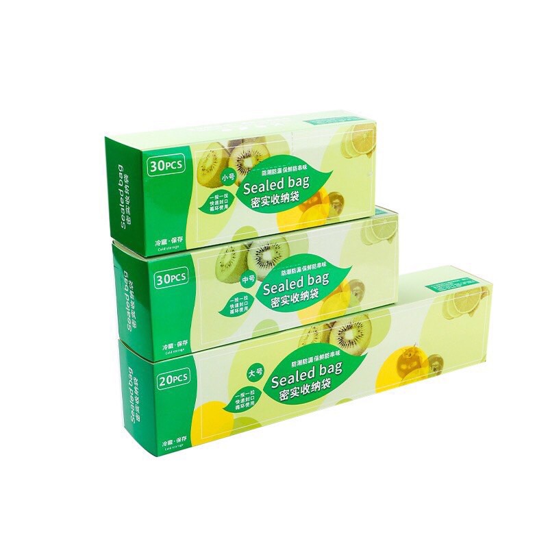 Set 3 hộp túi zip đựng thực phẩm có khoá(combo 80 túi)