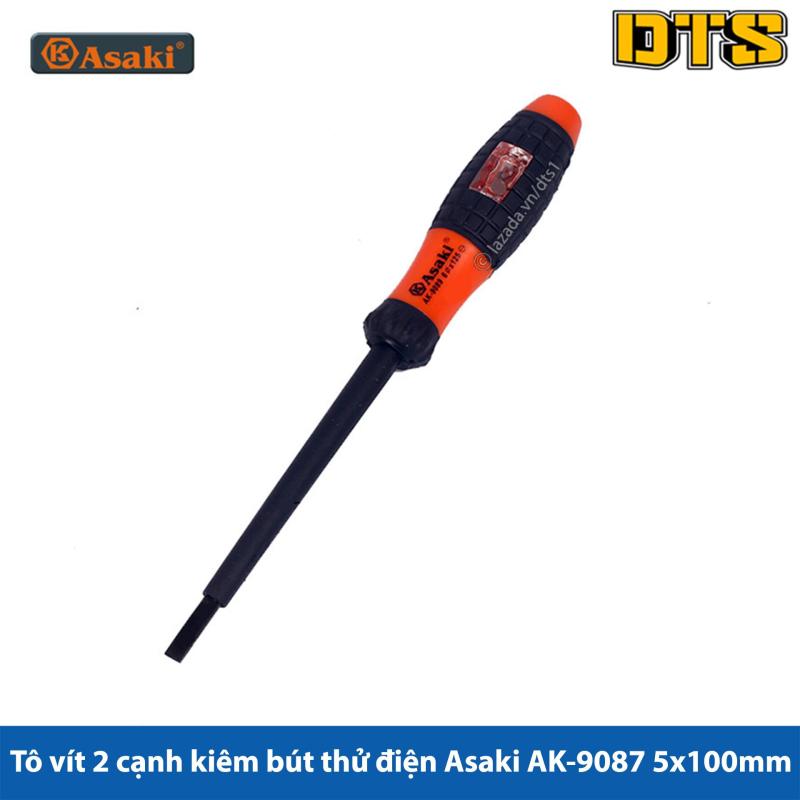 Tô vít 2 cạnh kiêm bút thử điện Asaki AK-9087 5x100mm