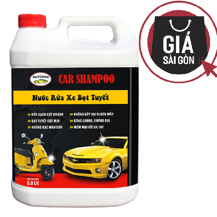 Nước rửa xe bọt tuyết chuyên dụng Car Shampoo 5L cho ô tô xe máy GSG377