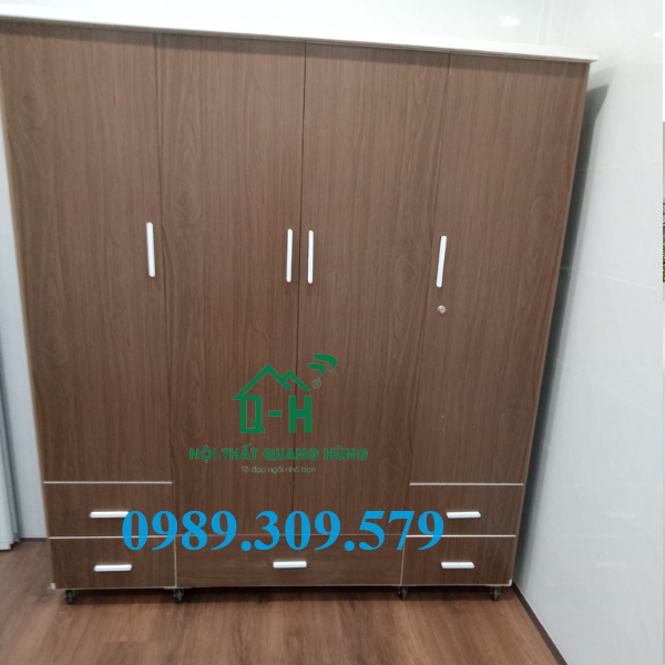 Tủ nhựa đài loan 4 cánh lớn cao cấp - tủ đựng quần áo gia đình hcm