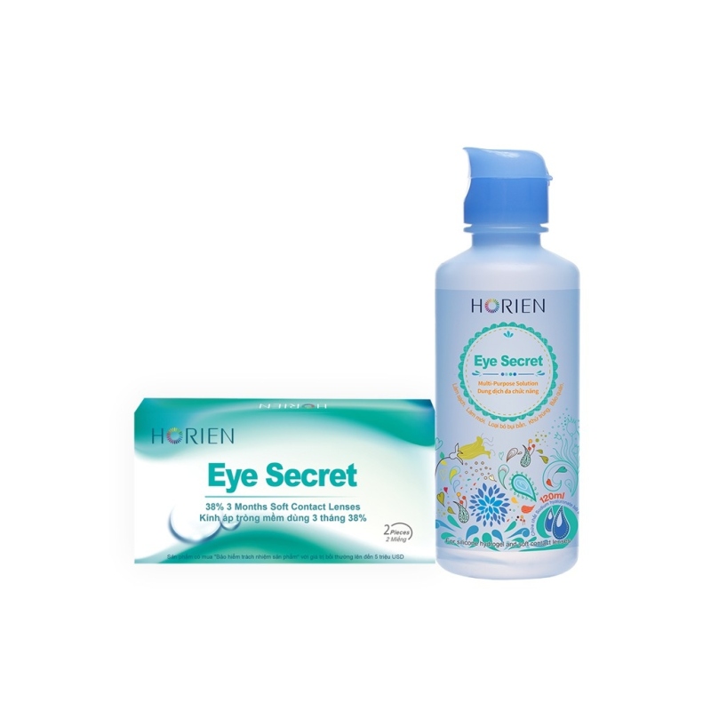 Giá bán Bộ Kính Áp Tròng Không Màu Dùng 3 Tháng Dung dịch ngâm kính Eye Secret Contact Lens