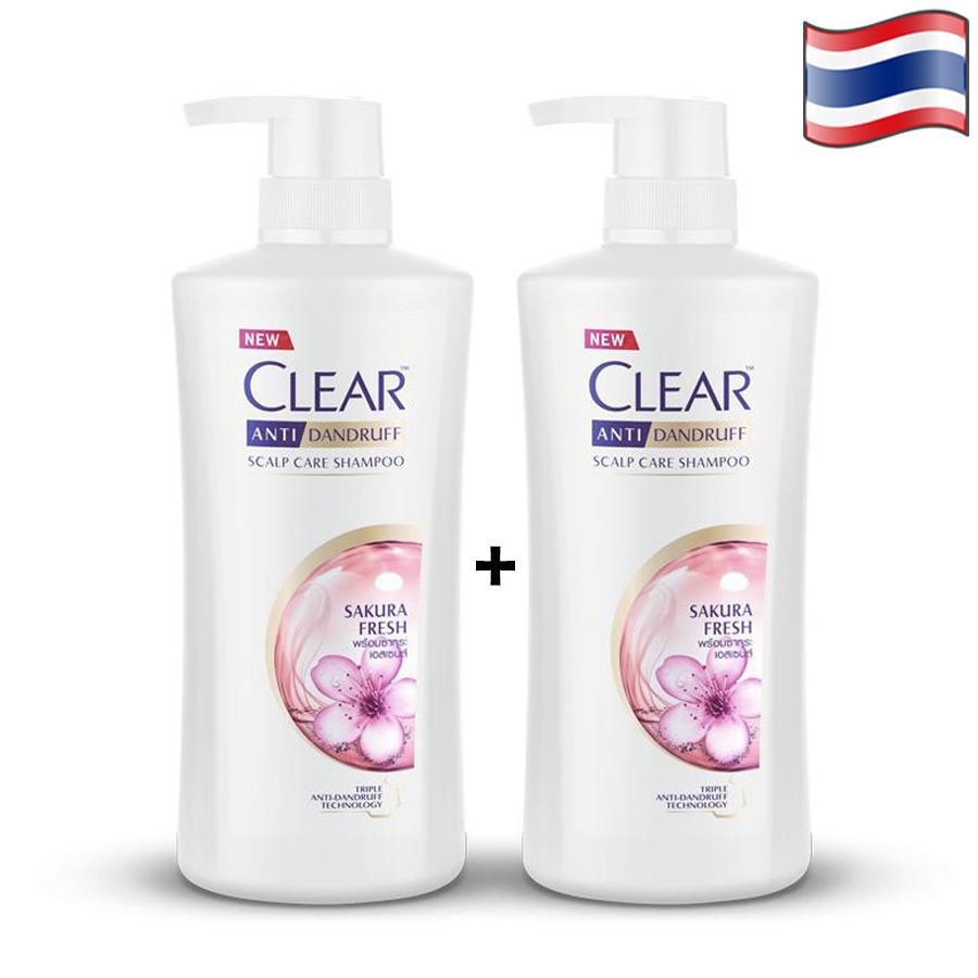 2 CHAI DẦU GỘI CLEAR HƯƠNG HOA ANH ĐÀO - THÁI LAN - 400ml/chai
