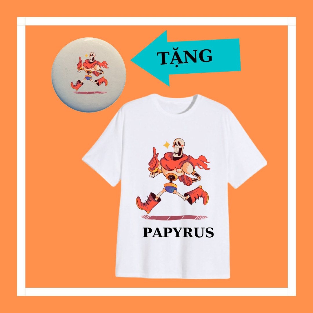 Áo thun Biệt đội Gangster- Áo thun trẻ em Papyrus xịn xò, vải co giãn 4 chiều, Kèm huy hiệu.