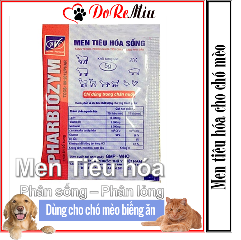 Doremiu - Men tiêu hóa sống cho chó mèo 5gr