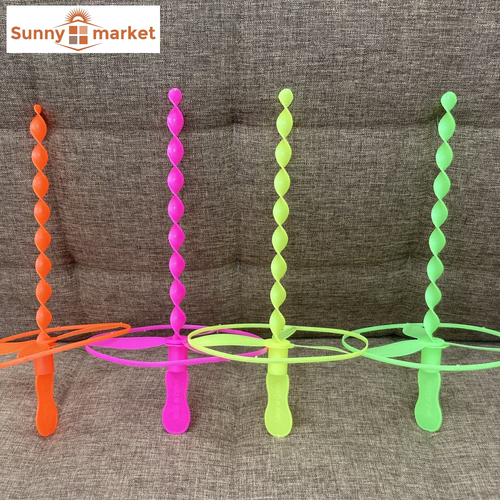 Chong chóng vuốt xoay bay lên trời đk 13cm, đồ chơi chong chóng rút bay cho bé