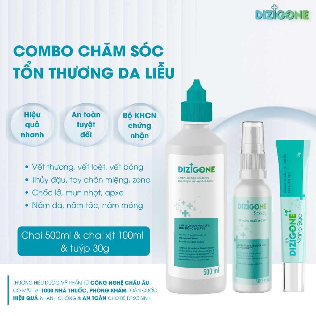 DIZIGONE kháng khuẩn vượt trội nhanh lành vết thương (đủ loại 100 - 500ml) - Luxcare Pharmacy