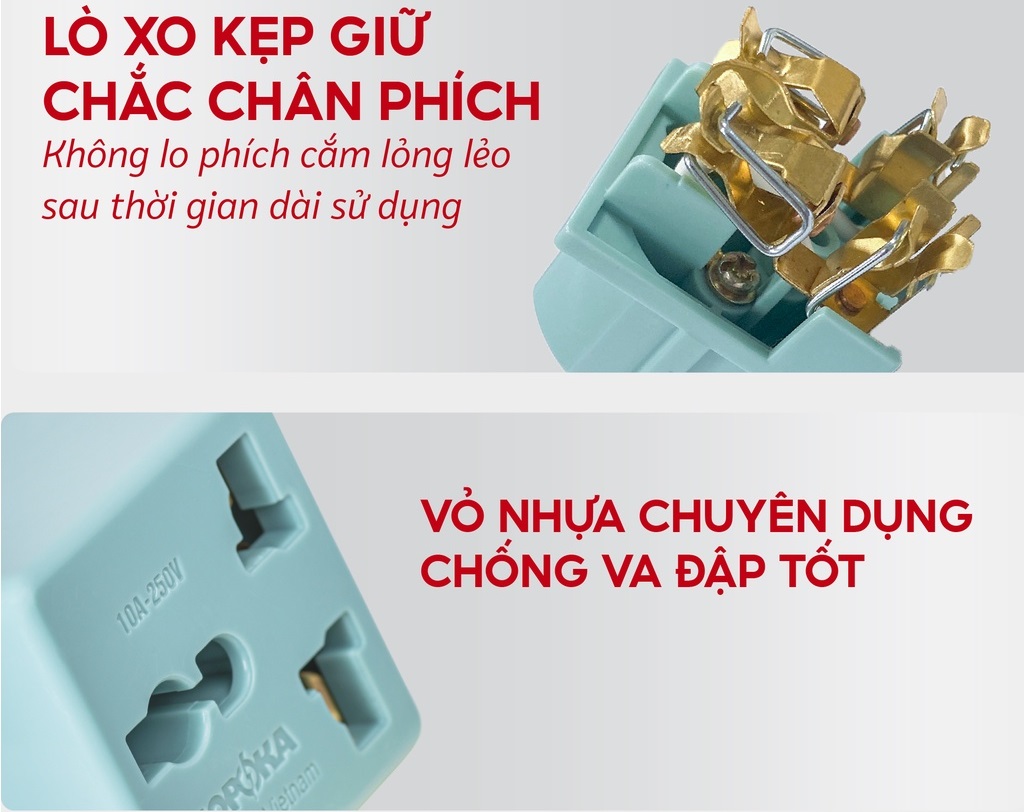 Phích cắm chia 3 đa năng 2200W 