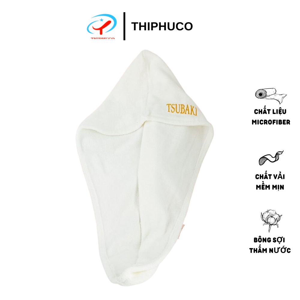 Khăn Quấn Tóc Nhanh Khô Microfiber THIPHUCO, khăn ủ tóc hấp dầu, khăn Ủ Tóc Siêu Thấm Mềm Mịn Khô Siêu Tốc, gội đầu, spa cao cấp có nút cài