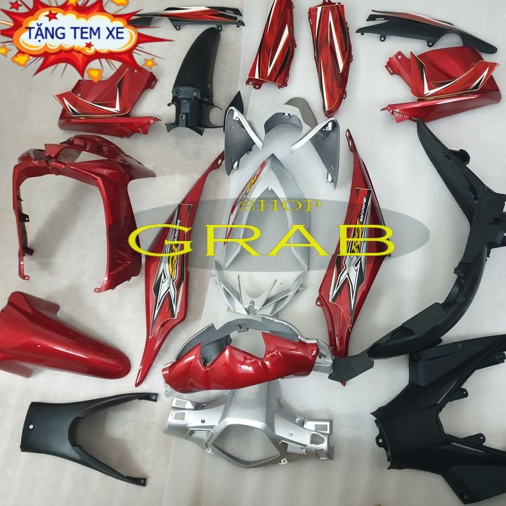 [TẶNG TEM] Bộ dàn áo xe WAVE RSX 110 màu Đỏ Đun, nhựa nguyên sinh ABS cao cấp G547 - CÓ khuyễn mãi BỘ TEM xịn.