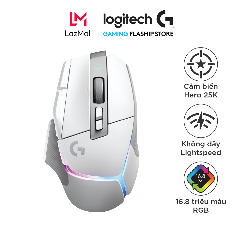 Chuột game không dây Logitech G502 X PLUS LIGHTSPEED – Switch LIGHTFORCE Hybrid, RGB Lightsync, Cảm biến Hero 25K