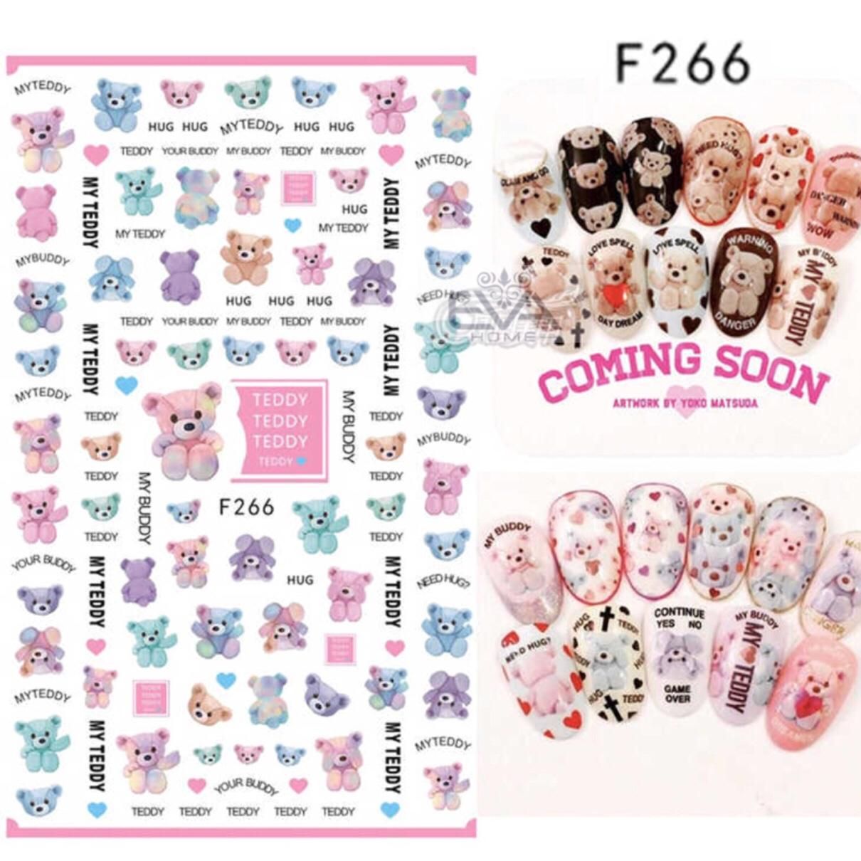 STICKER DÁN MÓNG TAY HÌNH GẤU DỄ THƯƠNG CUTE BEAR OPTION