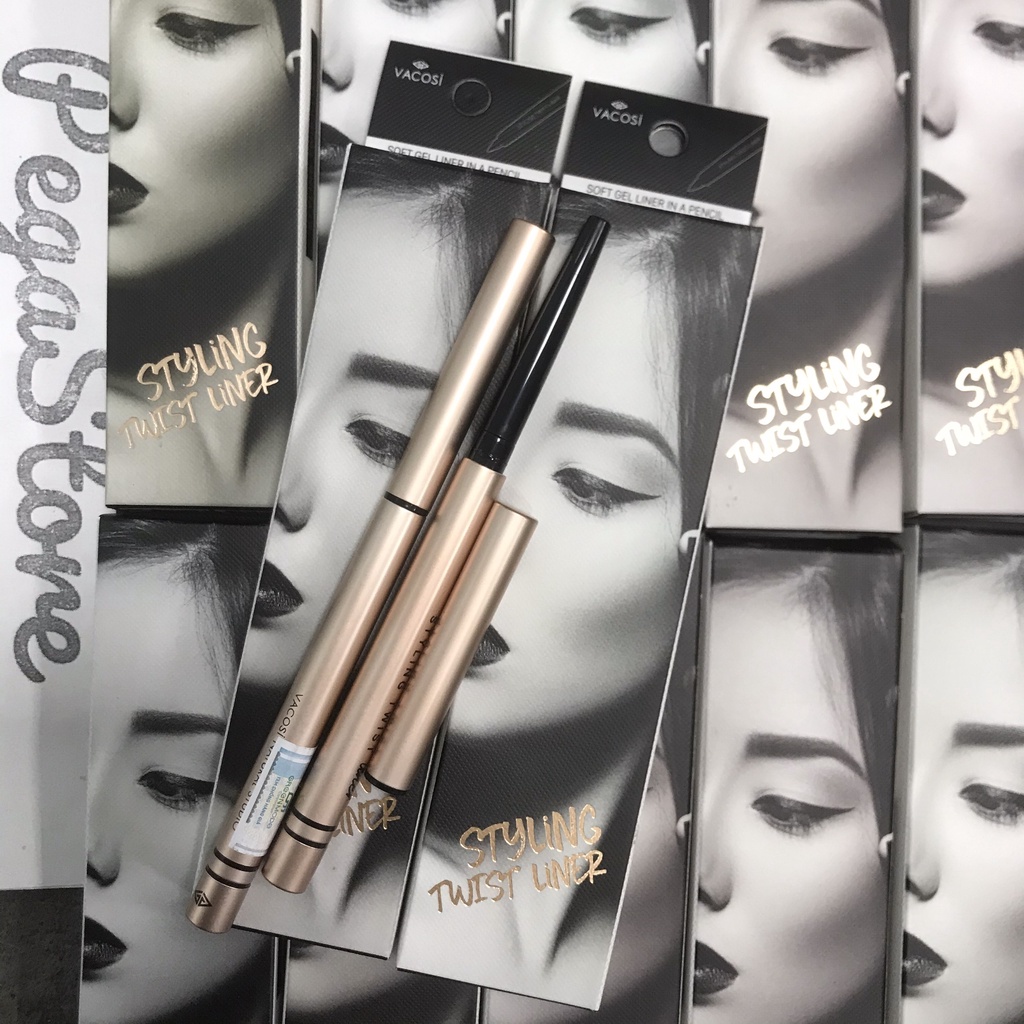 Chì vặn kẻ mắt VACOSI NATURAL STUDIO dạng gel (đen) VM02 - Pegastore