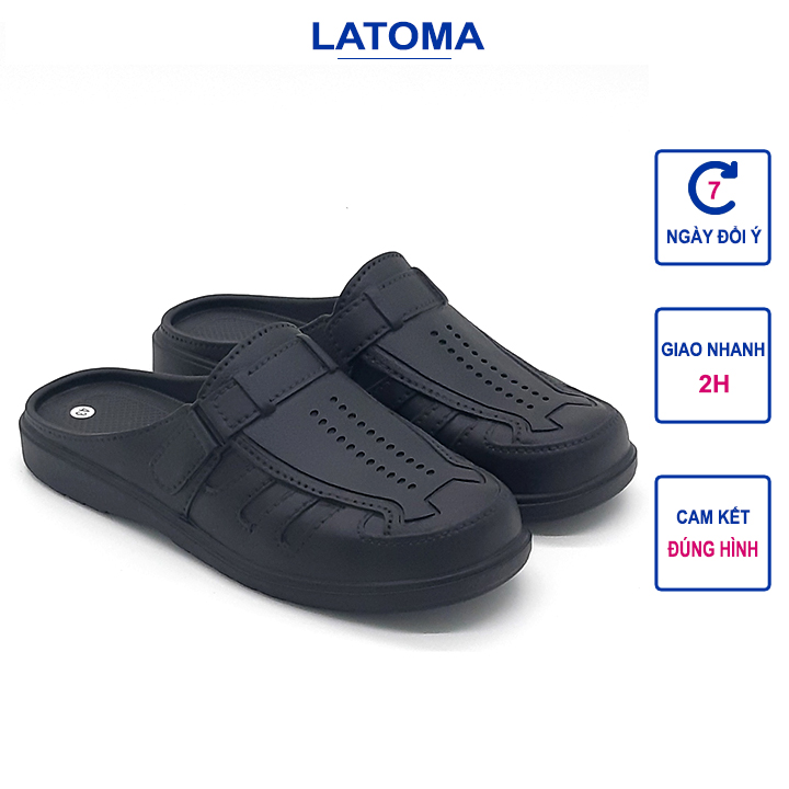 Dép sục lười bít mũi nam chất liệu siêu nhẹ êm chân kiểu dáng hiện đại thời trang Latoma TA5221 (Đen)